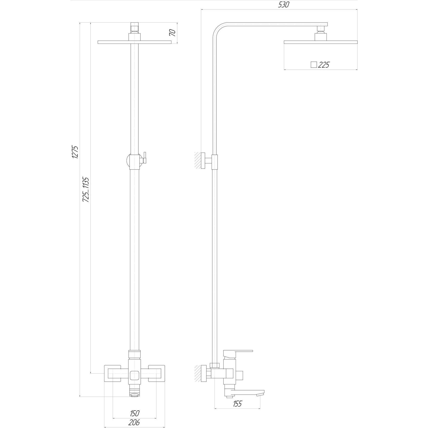 Душова система Globus Lux Milano DS0026 з тропічним душем (0021) - фото 5