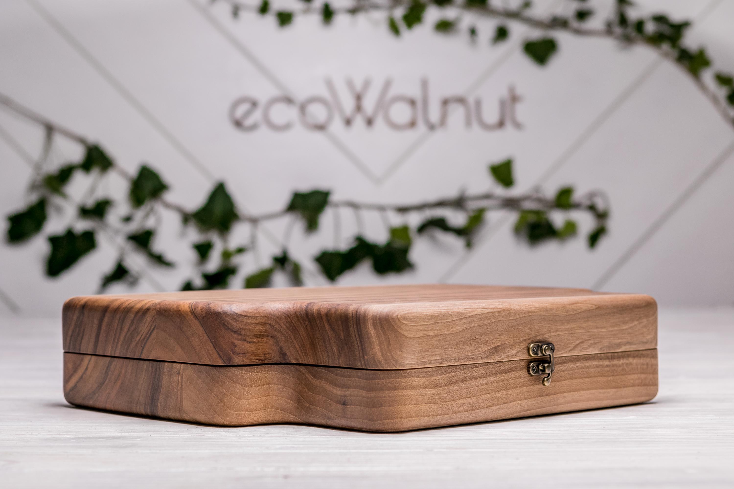 Шкатулка из дерева EcoWalnut для 11 часов с подушечками с деревянной крышкой (EB-14.11.2) - фото 3