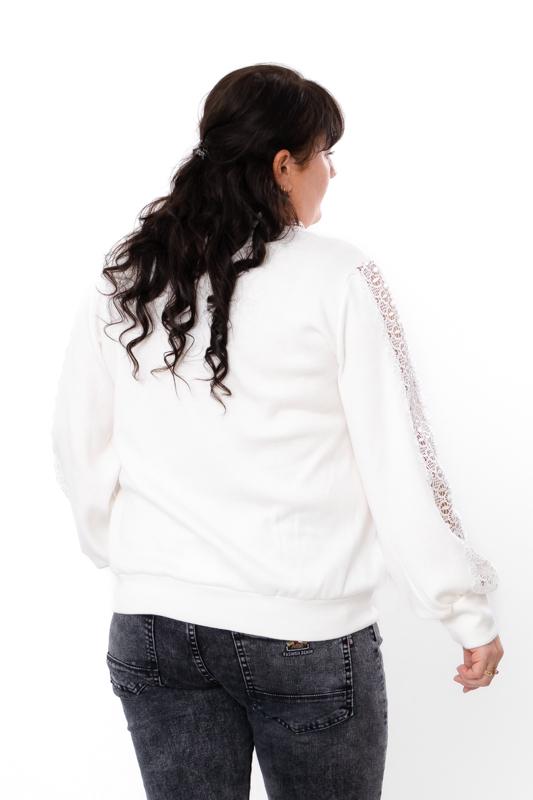 Джемпер ангоровий для жінки плюс сайз однотонний з мереживом Носи Своє р. 58/60 Білий (18099) - фото 5 Джемпер ангоровий для жінки плюс сайз однотонний з мереживом Носи Своє р. 58/60 Білий (18099) - фото 5