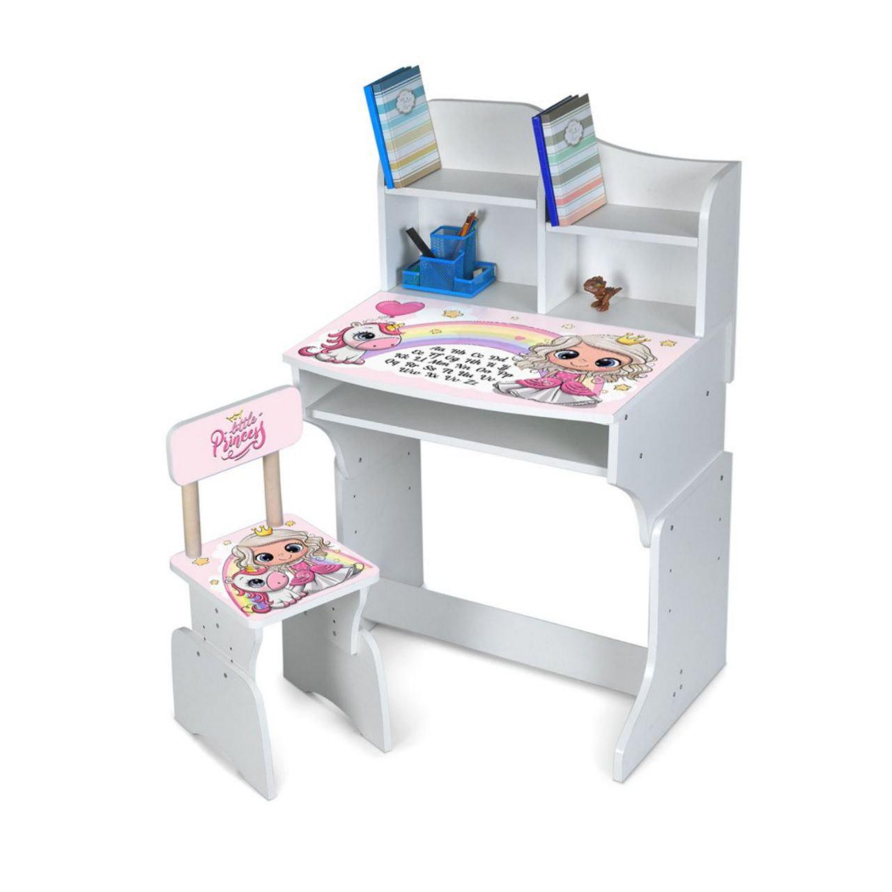Дитяча парта DSM M 904-4 для навчання вдома і в школі з полицею для зберігання Білий - фото 2 Дитяча парта DSM M 904-4 для навчання вдома і в школі з полицею для зберігання Білий - фото 2
