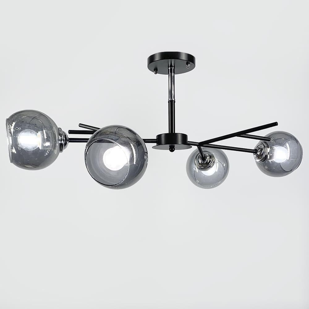 Светильник потолочный на 4 графитовых плафона Черный (088/4 BK)