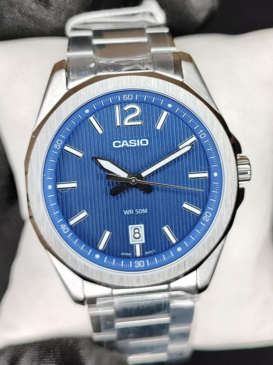Мужские наручные часы Casio MTP-E725D-2A Timeless Collection со стальным корпусом Синий (2721893941)
