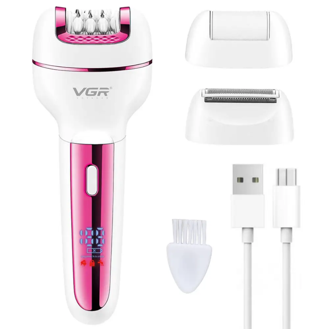 Эпилятор беспроводной VGR V-732 женский 3в1 электроритовая/пемза