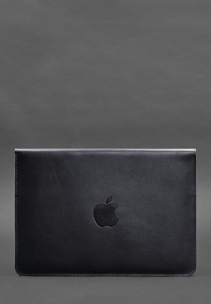 Чехол-конверт кожаный на магнитах для MacBook 14" Темно-синий (A-027600) - фото 2