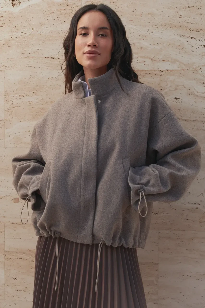 Пальто жіноче укорочене Seventeen XXL-3XL Коричневий (2701145554) - фото 2 Пальто жіноче укорочене Seventeen XXL-3XL Коричневий (2701145554) - фото 2