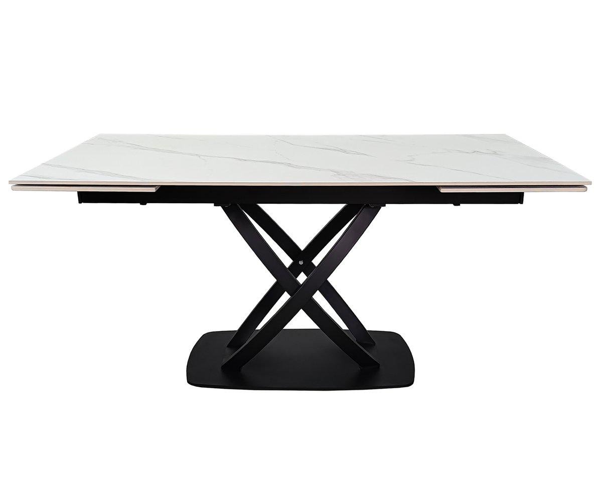 Стол обеденный раскладной Intarsio HILDA CERAMIC 160-240х90 см Белый матовый/Черный (HILDA160) - фото 2 Стол обеденный раскладной Intarsio HILDA CERAMIC 160-240х90 см Белый матовый/Черный (HILDA160) - фото 2