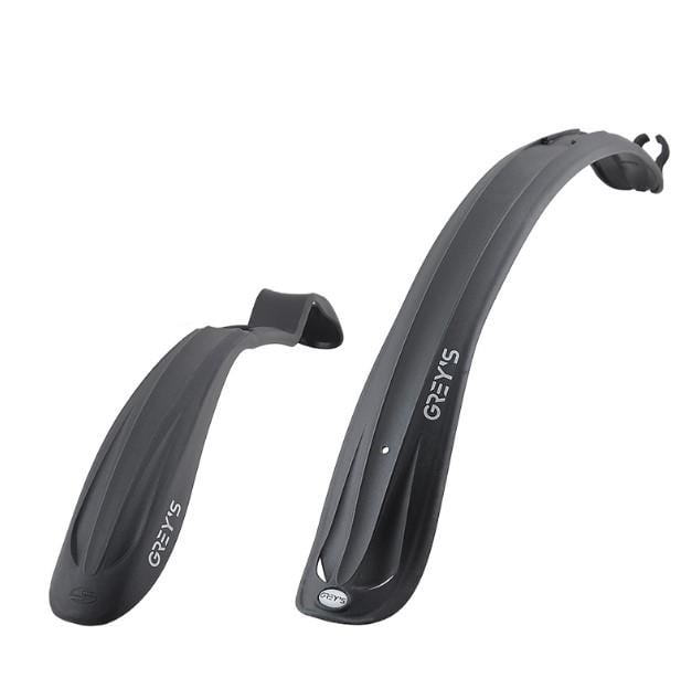 Крылья для велосипеда GREY'S GR18510 26-28" Pike Clamp передние/задние с металлическими стойками пластик Черный (GR18510)