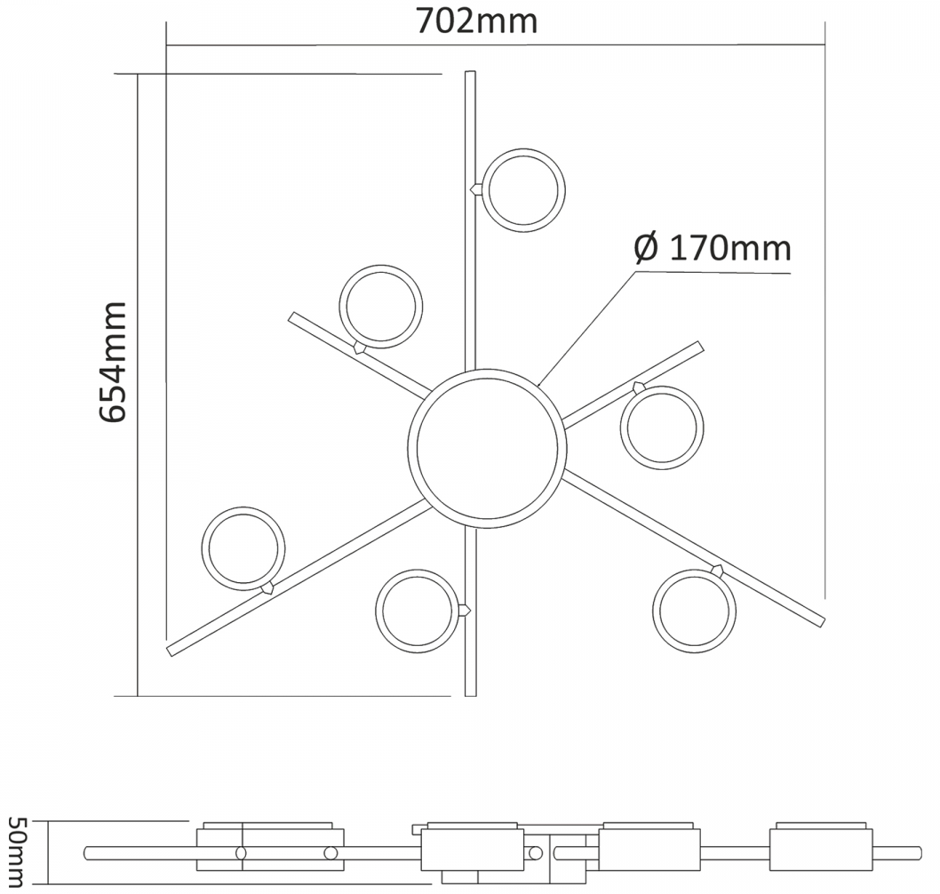 Світильник Videx під лампу 6xGX53 накладний з підсвічуванням Білий (VL-SPF22B-WB) - фото 2 Світильник Videx під лампу 6xGX53 накладний з підсвічуванням Білий (VL-SPF22B-WB) - фото 2