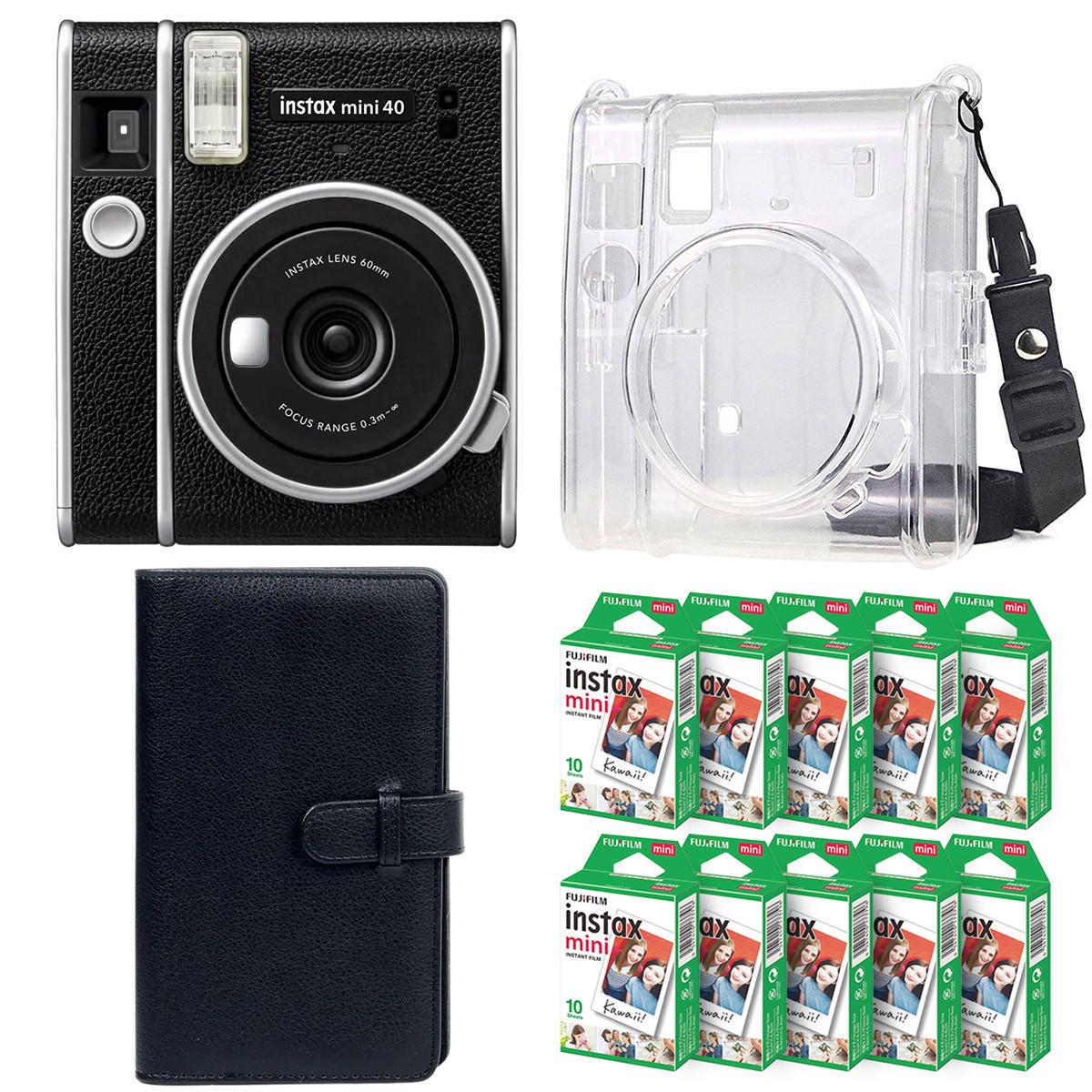 Подарунковий набір фотоапарат Fujifilm Instax Mini 40 фотопапір 100 шт./чохол/фотоальбом на 108 фото Чорний (2516978283) - фото 1