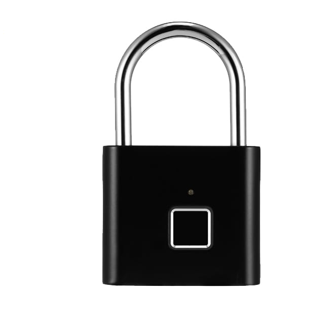 Замок навесной умный с отпечатком пальца USB/ биометрический замок Черный