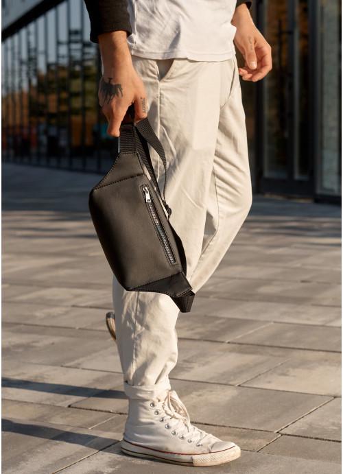 Сумка-бананка чоловіча Sambag водовідштовхуюча шкіряна Чорний (2618898488) - фото 4 Сумка-бананка чоловіча Sambag водовідштовхуюча шкіряна Чорний (2618898488) - фото 4