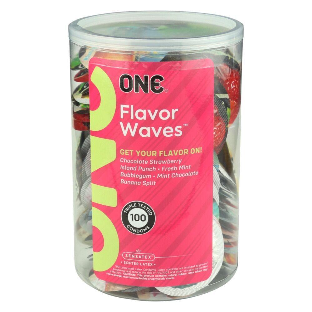 Набір ароматизованих презервативів ONE FlavorWaves 6 ароматів 6 кольорів 100 шт. (BLS0743)