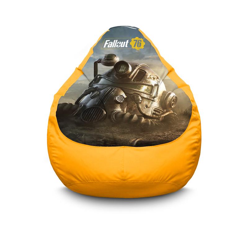 Кресло мешок iPuff Fallout 76 Armor helm Оксфорд XXXL 100х135 см Желтый