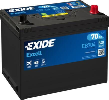 Аккумулятор автомобильный EXIDE Excell 70 Ah 540A 12V