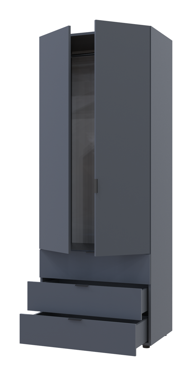 Шафа розпашна для одягу Doros Гелар 77,5х49,5х203,4 см Графіт (26819121) - фото 2 Шафа розпашна для одягу Doros Гелар 77,5х49,5х203,4 см Графіт (26819121) - фото 2