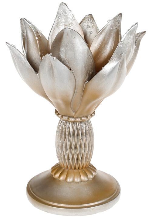 Подсвечник декоративный Saaling Магнолия 14,3х13,3х19,7 см Шампань