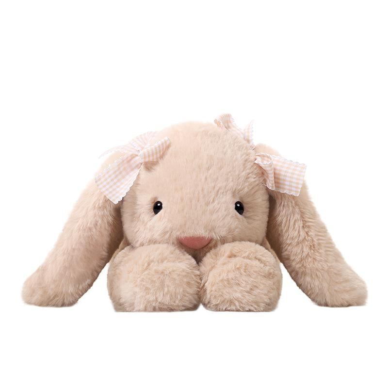 Мягкая игрушка кролик Jooki Lying Bunny с бантиками 35 см Пудровый (85937)