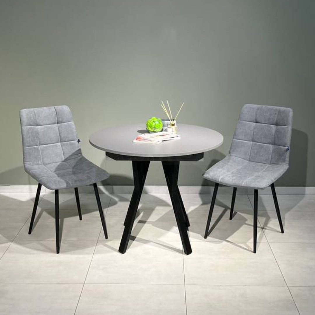 Обідній стіл овальний розсувний LITE D800 Антрацитовий/Чорний (УТП016860) - фото 5 Обідній стіл овальний розсувний LITE D800 Антрацитовий/Чорний (УТП016860) - фото 5