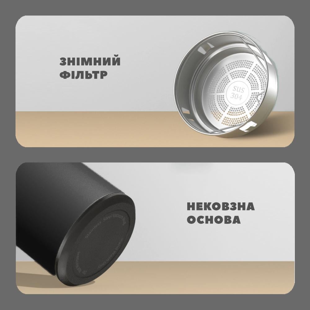 Смарт-термос з датчиком температури 500 мл Чорний (22854096) - фото 4 Смарт-термос з датчиком температури 500 мл Чорний (22854096) - фото 4