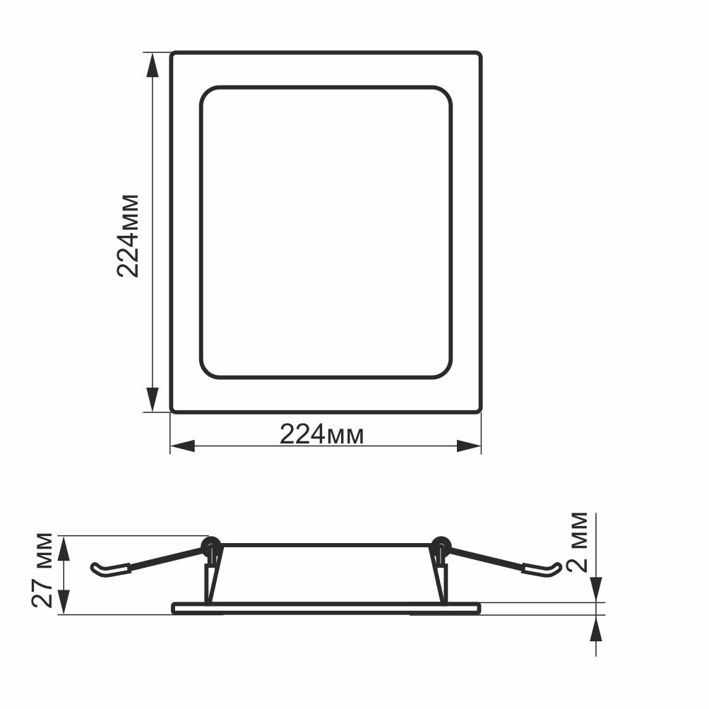 Светильник встроенный Videx VL-DLBS-225 22W 5000K - фото 2