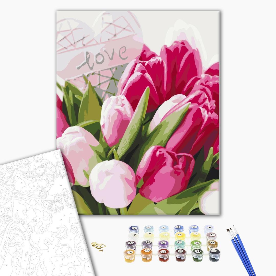 Картина по номерам BrushMe Тюльпаны с любовью 40х50 см (BS51324) - фото 2 Картина по номерам BrushMe Тюльпаны с любовью 40х50 см (BS51324) - фото 2