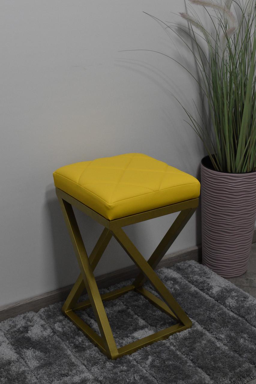 Табурет кухонний Каламіт-Z Лофт з м'яким сидінням 30х30х45 см Жовтий (29519063)