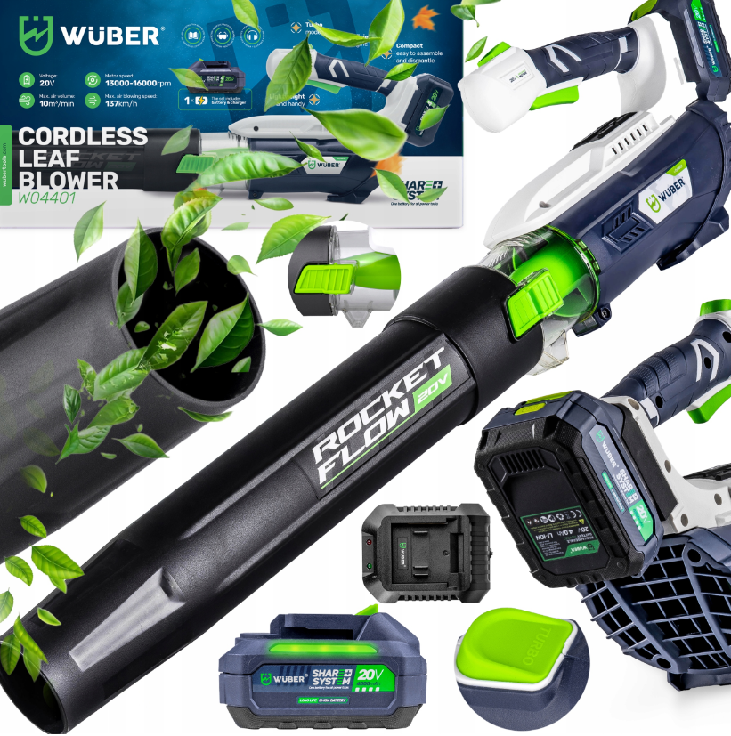 Воздуходувка аккумуляторная Wuber 20В 4Ач - фото 3 Воздуходувка аккумуляторная Wuber 20В 4Ач - фото 3