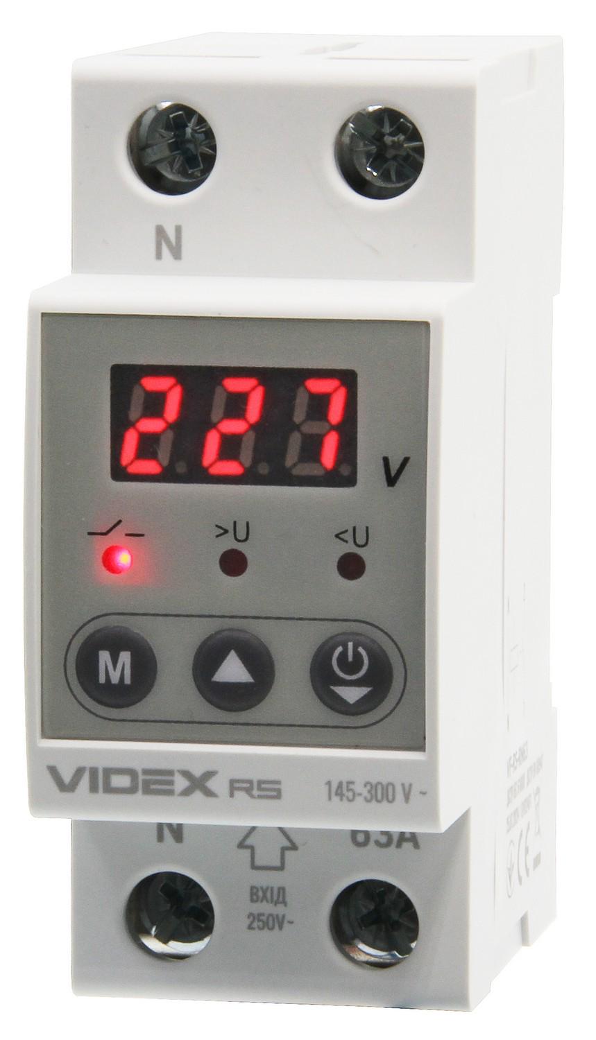 Реле контролю напруги Videx Resist VF-RS-RN63 145-300В 63A (22605570)