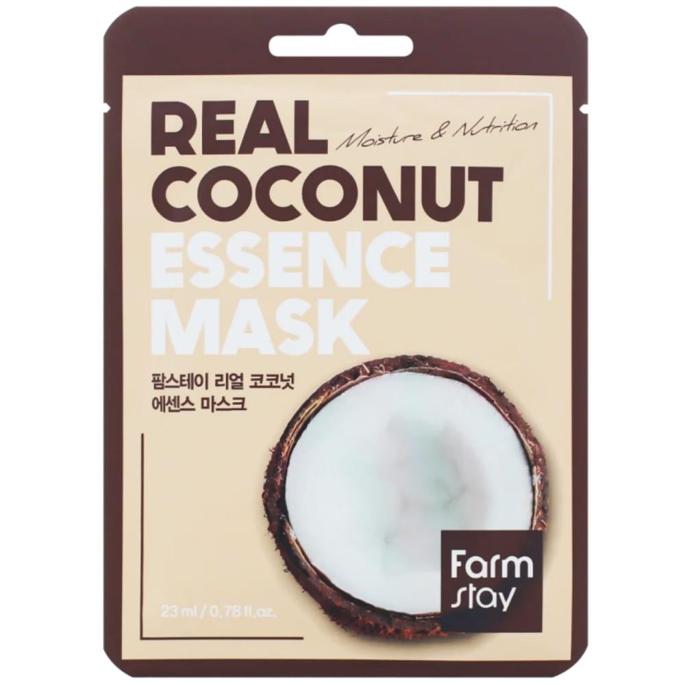 Маска для лица увлажняющая тканевая FarmStay Real Coconut Essence Mask с экстрактом алоэ 23 мл (8809636280297)