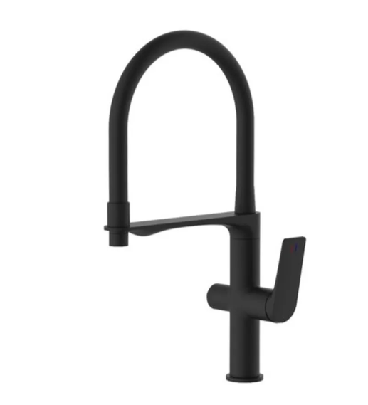 Смеситель MIXXUS Premium Derby 021 с гибким изливом и выходом для питьевой воды 40x50 см Черный матовый (MI6606)