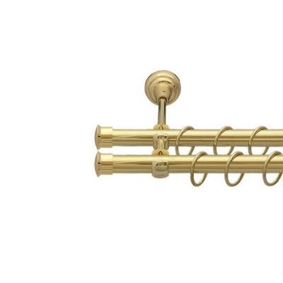 Карниз двохрядний металевий Orvit Дуо 19/19 мм 300 см Золотий матовий (2618609209)