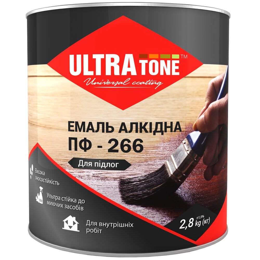 Емаль ULTRAtone ПФ-266 для підлоги 0,9 кг Червоно-коричневий (3665)