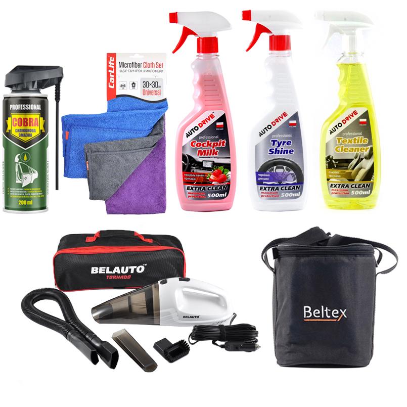 Набір для догляду за авто в органайзері з автопилососом CarLife