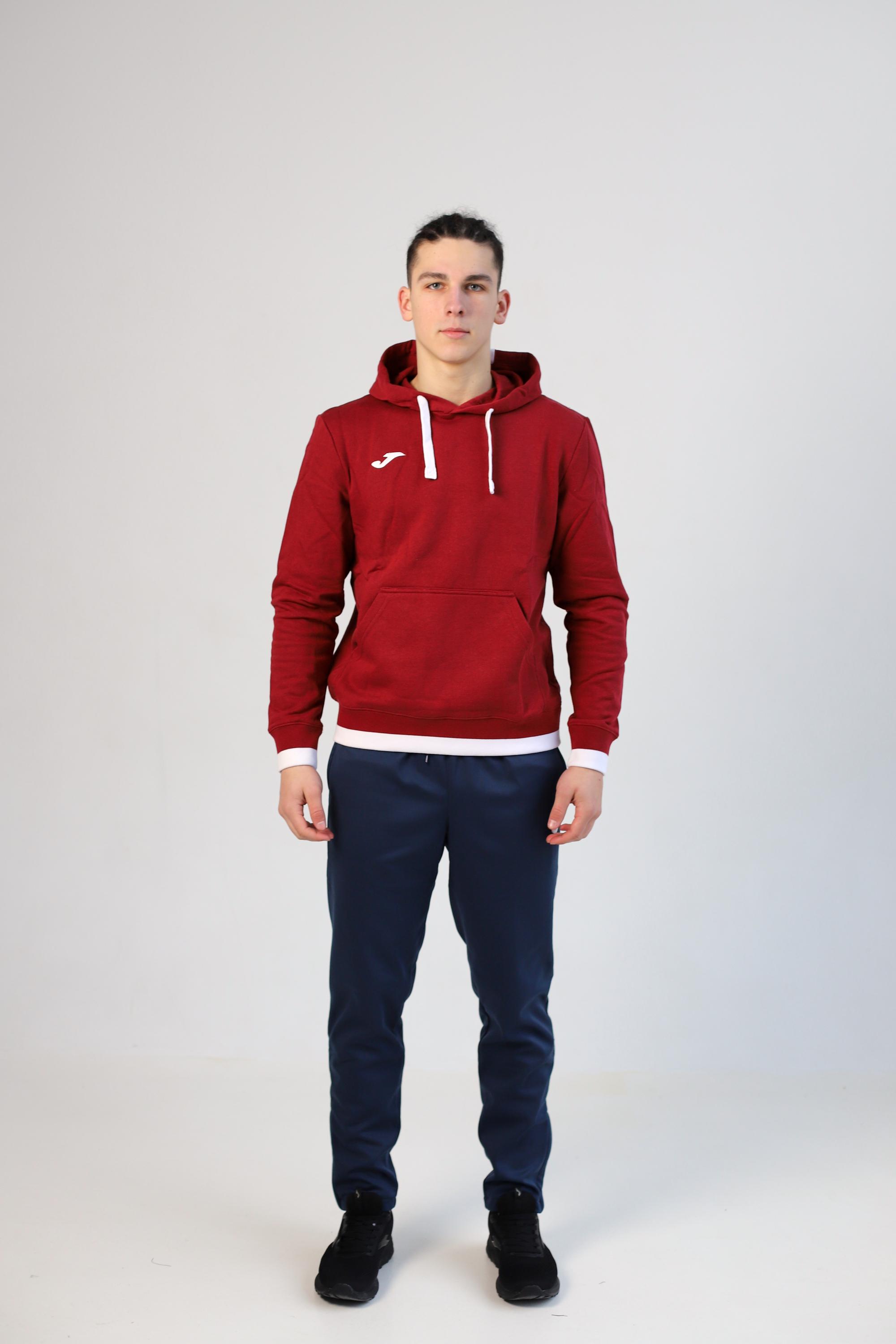 Реглан Joma 101962.672 Confort Ii Hoodie L Burgundy White (8424309536541) - фото 3