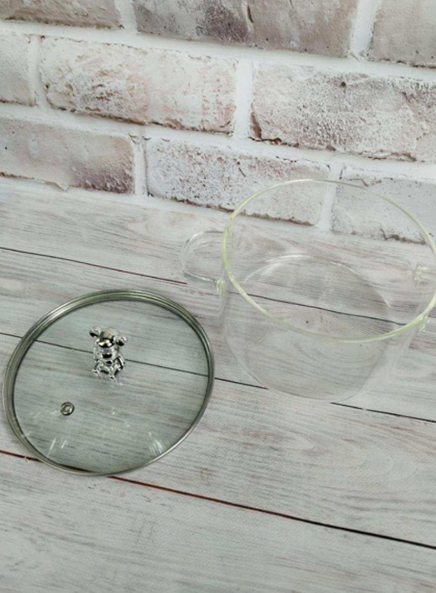 Каструля з кришкою Ведмедик скляна для плити 1,8 л (25562760) - фото 3 Каструля з кришкою Ведмедик скляна для плити 1,8 л (25562760) - фото 3