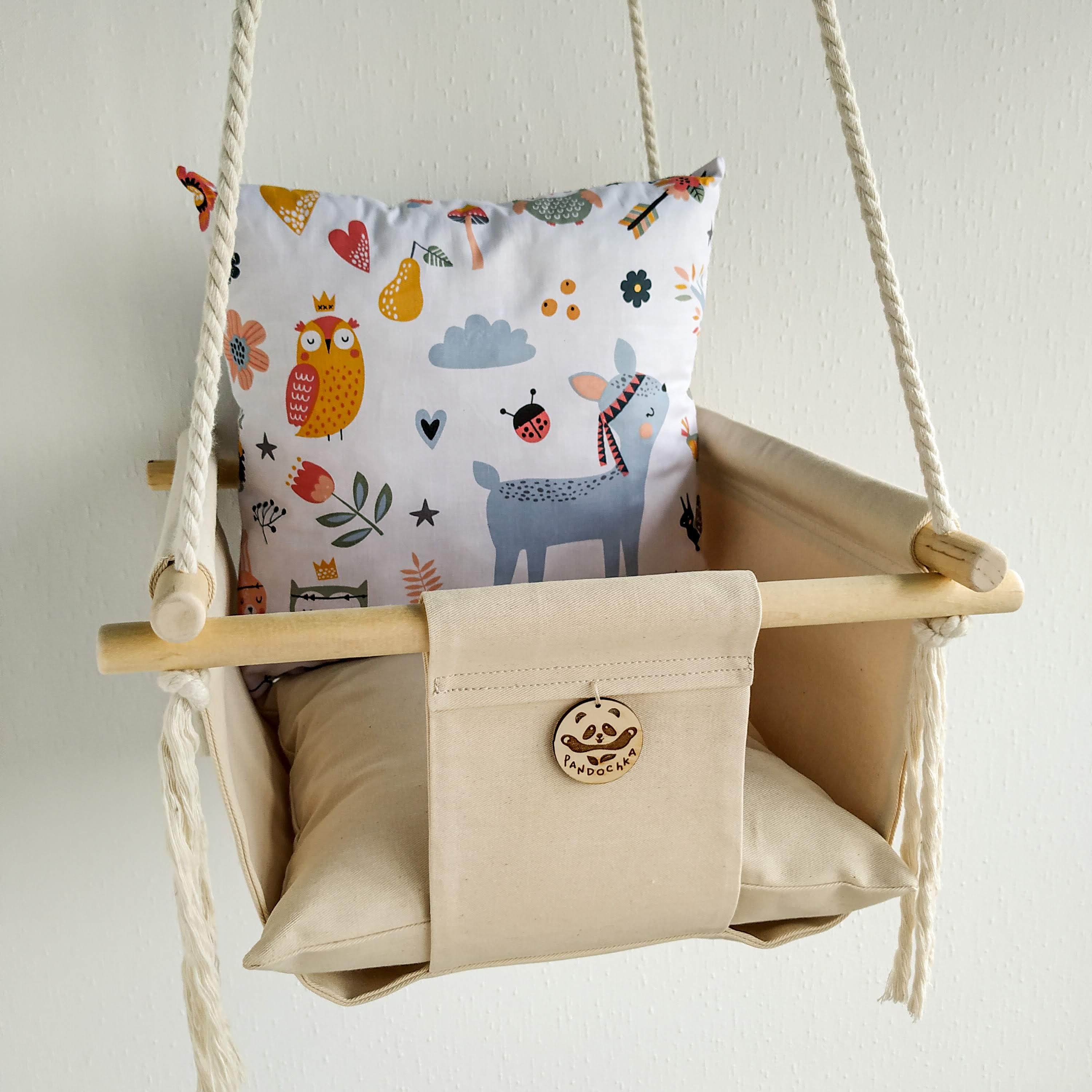 Тканинна дитяча гойдалка 40х40 см Лісові звірята (12850386-De) - фото 2 Тканинна дитяча гойдалка 40х40 см Лісові звірята (12850386-De) - фото 2