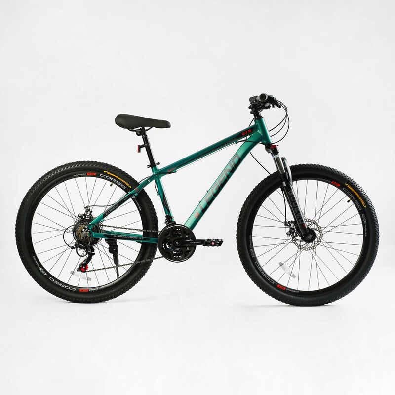 Велосипед спортивный Corso LEGEND 21 скорость алюминиевая рама 15,5" 27,5" Green (138282) Велосипед спортивный Corso LEGEND 21 скорость алюминиевая рама 15,5" 27,5" Green (138282)