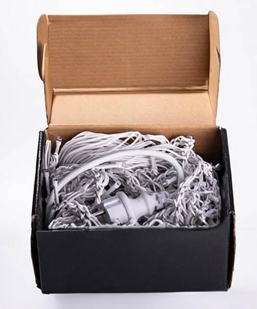 Гирлянда бахрома уличная 200 LED 12 м от сети белая нить Синий - фото 4