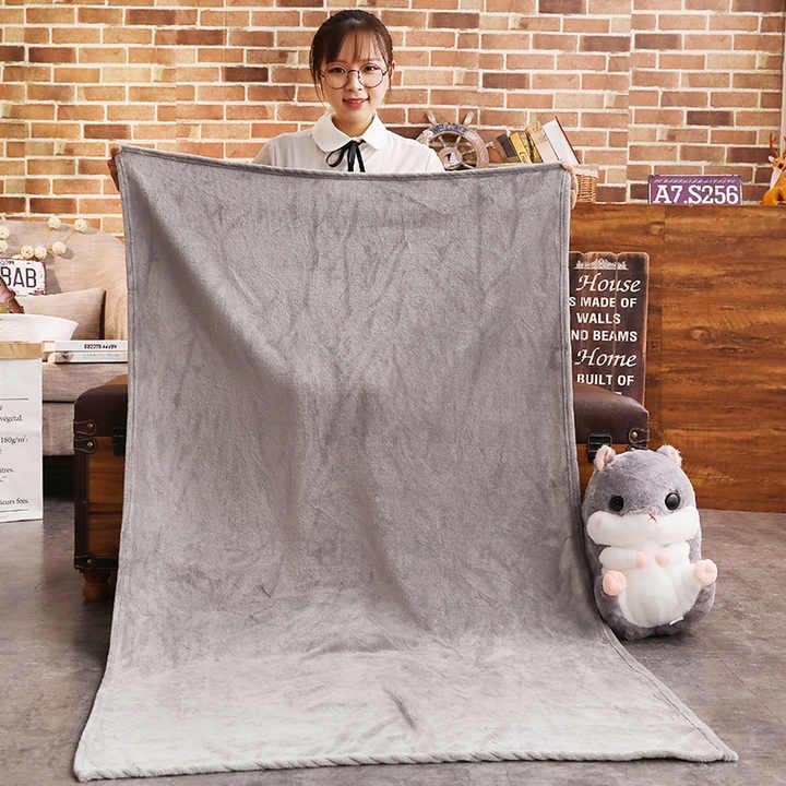 Мягкая игрушка-подушка Хомяк 38 см та плед 110х160 см Коричневый - фото 3