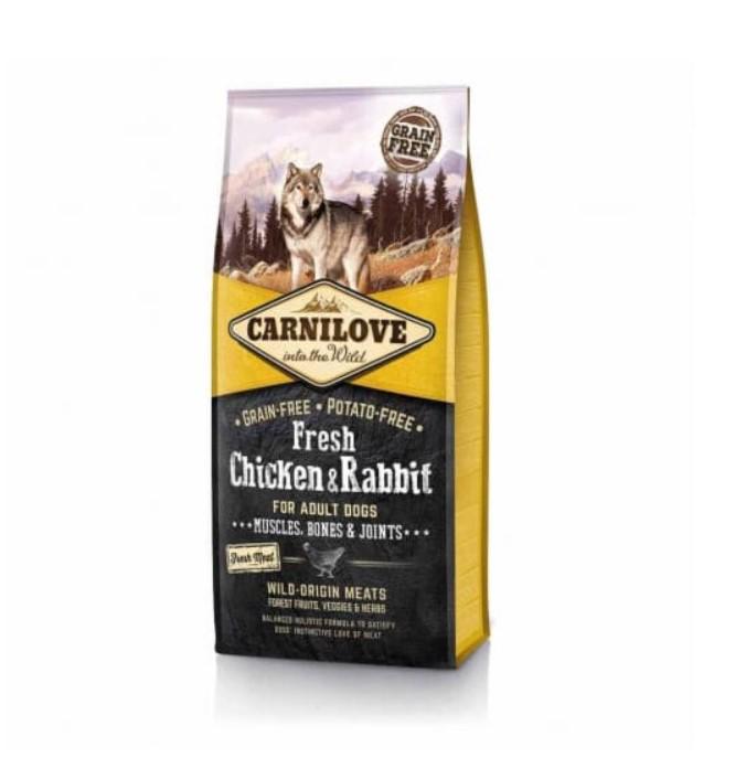 Корм для собак ​Carnilove dog fresh chicken and rabbit с курицей и кроликом для взрослых собак 12 кг (7388721)