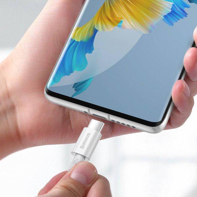 Кабель Baseus Type-C to Type-C Superior Series Fast Charging Data Cable 1 м 5A 100W CATYS-B02 White (8a554945) - фото 3