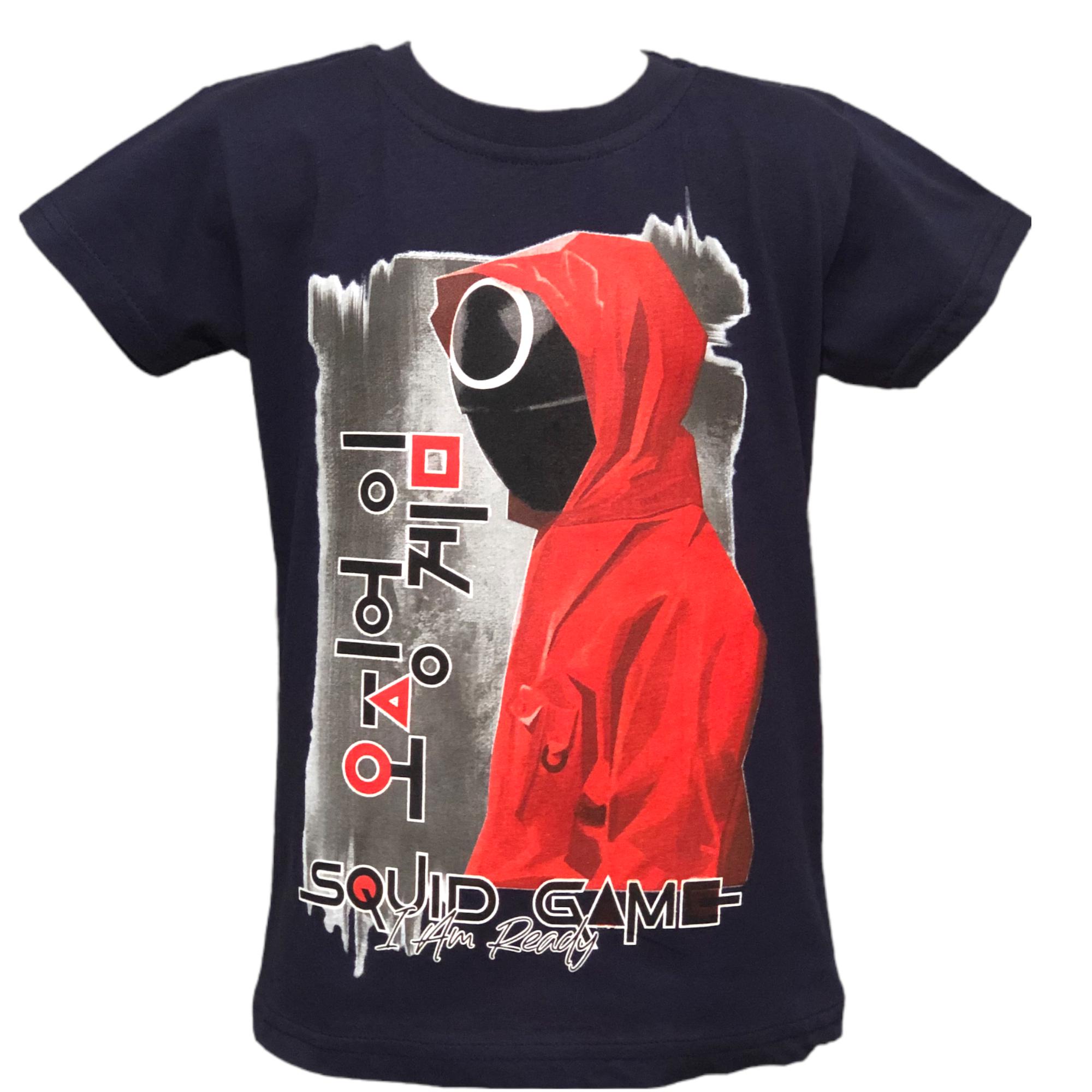 Футболка для хлопчика Гра в кальмари Squid qame Am Ready р. 152 Темно синій
