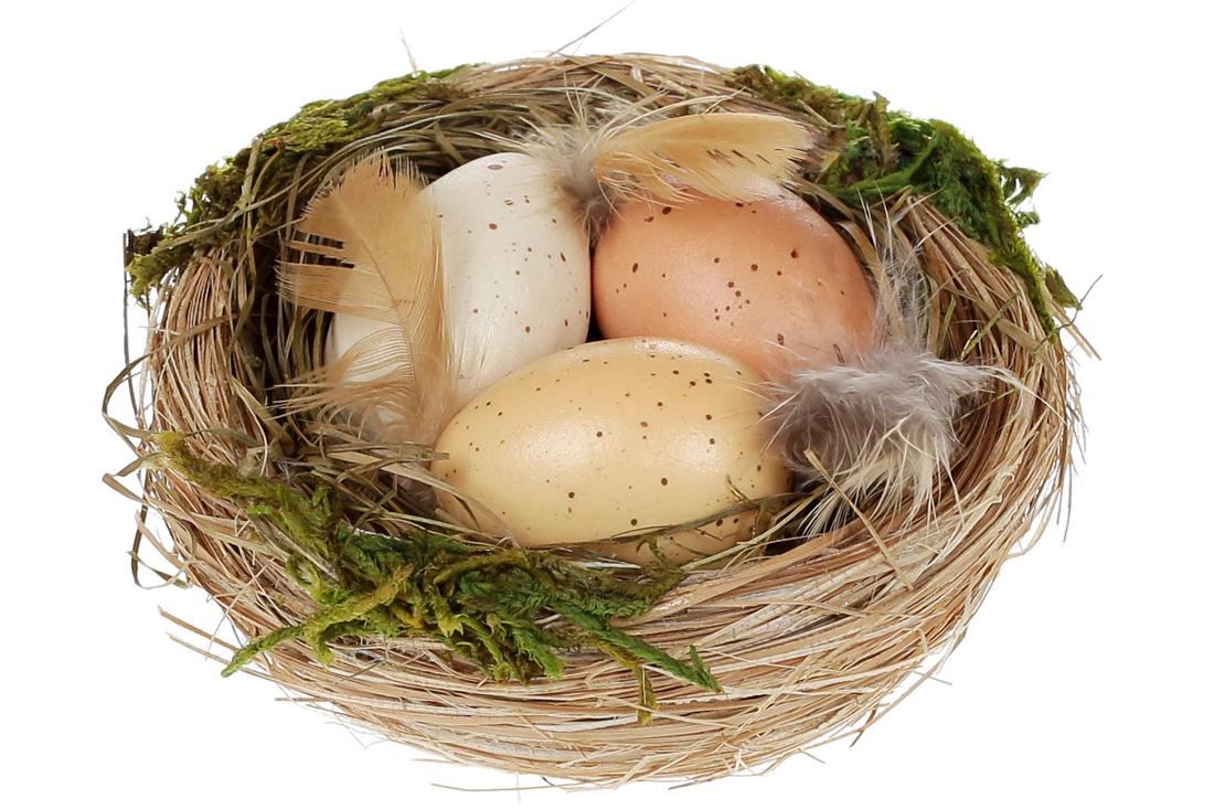 Декорация пасхальная BonaDi Гнездо 6 шт. (743-823)