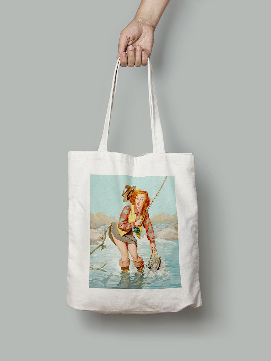 Еко-сумка Дівчина на рибалці шопер (pin_up010053_Bag) Еко-сумка Дівчина на рибалці шопер (pin_up010053_Bag)