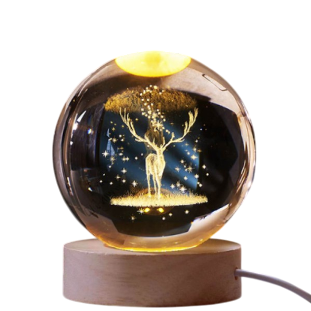 Нічник кришталевий шар Merry christmas Олень 3D USB (334645) Нічник кришталевий шар Merry christmas Олень 3D USB (334645)