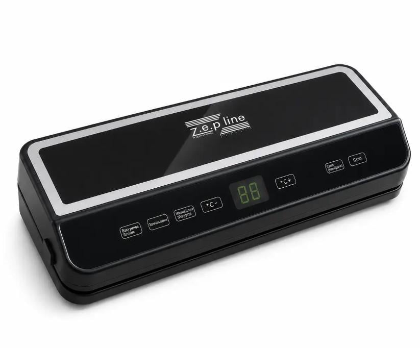 Вакуумный упаковщик Zepline ZP-00374 с пакетами с сенсорной панелью дисплей LED-подсветка 200 Вт Черный (3101962891)