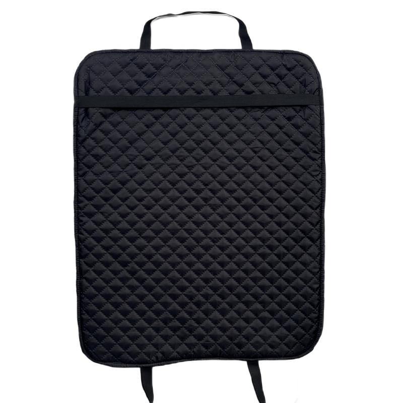 Накидка Lux на спинку переднего сиденья эко-замша с прошивкой 1 шт. Черный/Белый (754) - фото 3