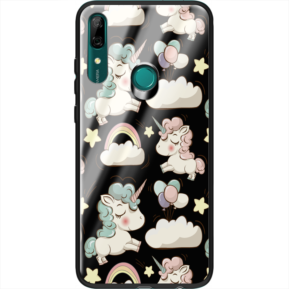 Чохол Boxface Huawei P Smart Z Unicorns Чорний силікон зі склом (37381-cc2-37725)