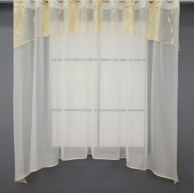 Гардина на кухню арка 280х170 см Молочный/Бежевый (036к)