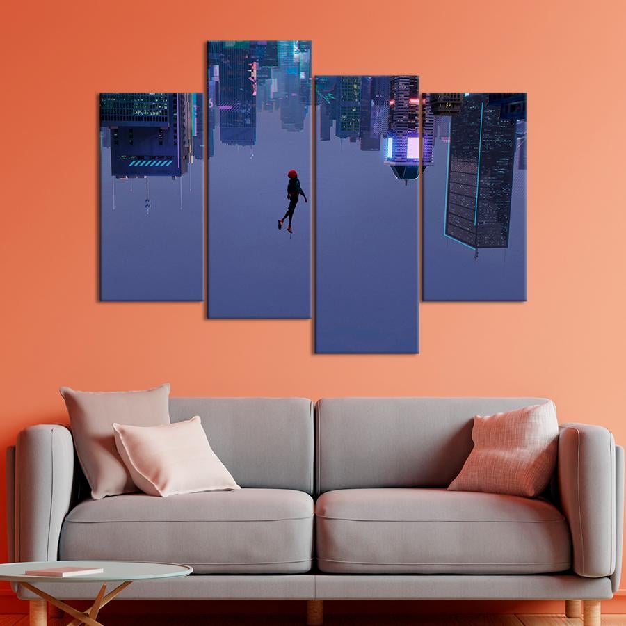 Настенний декор Постер мультфильма Человек-паук: Через вселенные 129x90 см (A92-4)